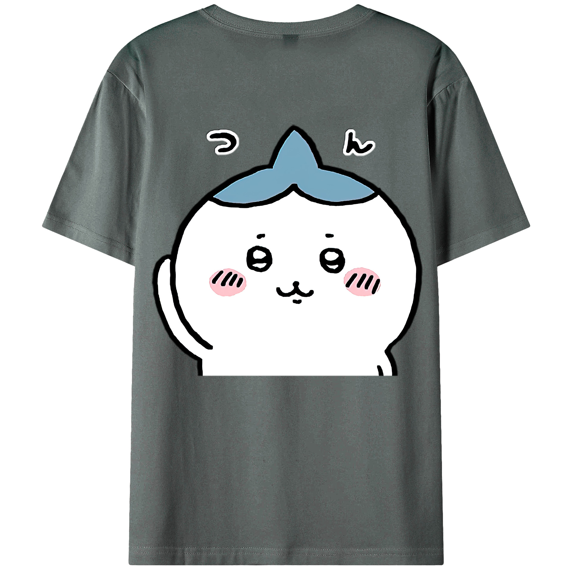 （画像用） ちいかわ ハチワレ Chii-kawa hachiware 綿100％ メンズ半袖Tシャツ（バックプリント） 通気性